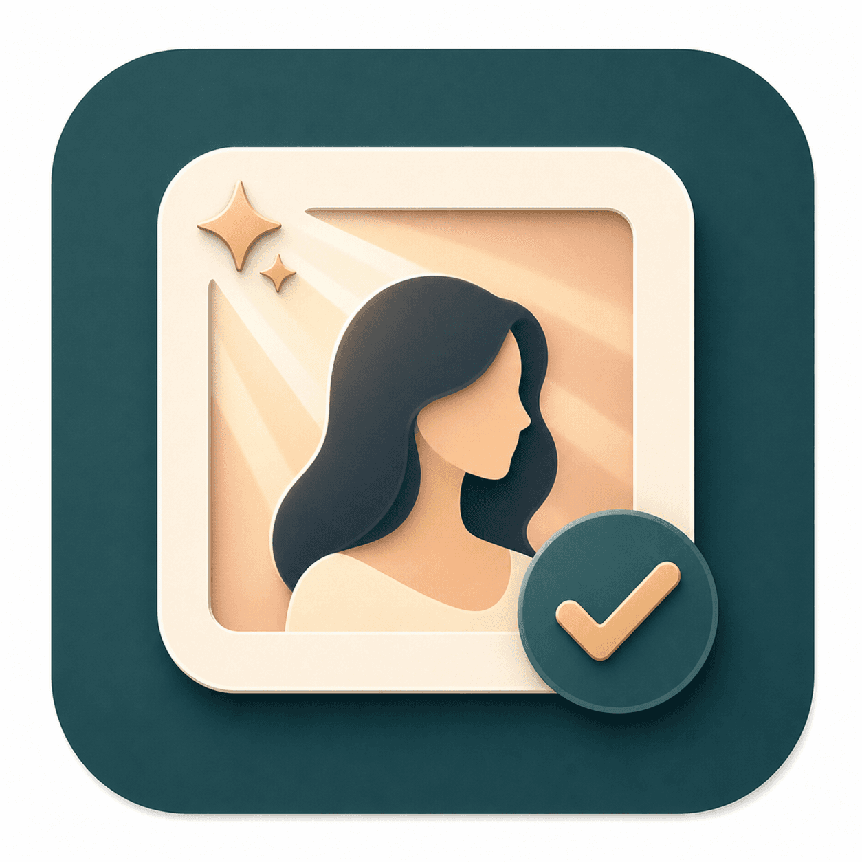 Icon showing photo quality guidance for a clear portrait upload
