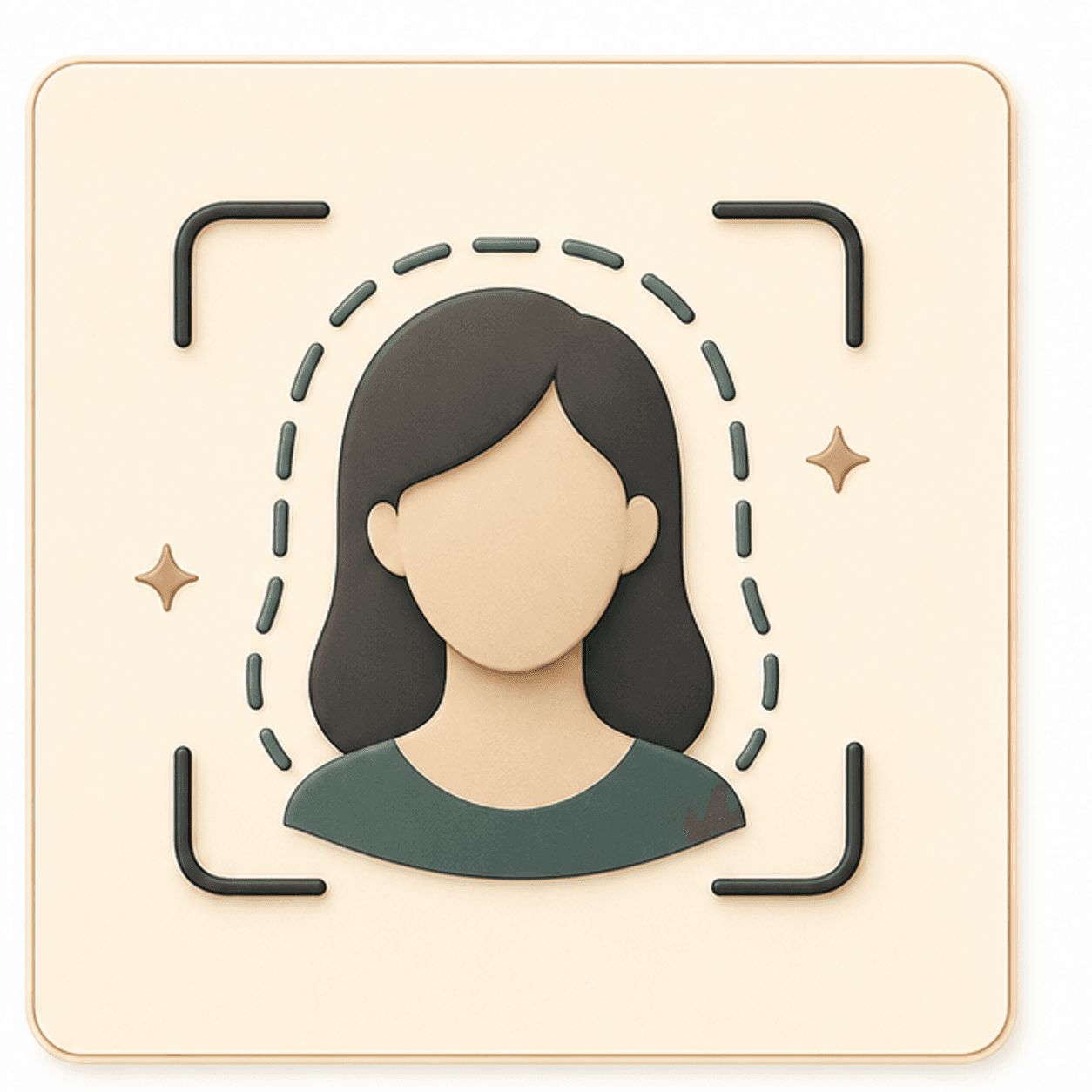 Icon showing a portrait outline for natural likeness preservation