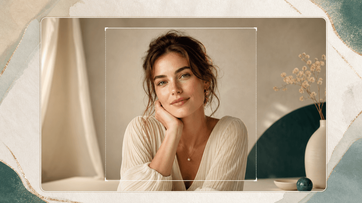 AI Image Extender preview showing a portrait expanded into a wider frame