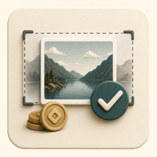 Icon showing an extended image result with credit tokens