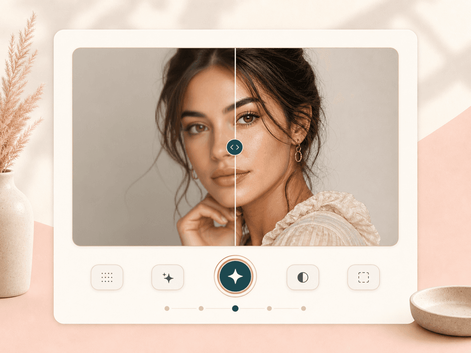 AI Image Upscaler before and after slider preview