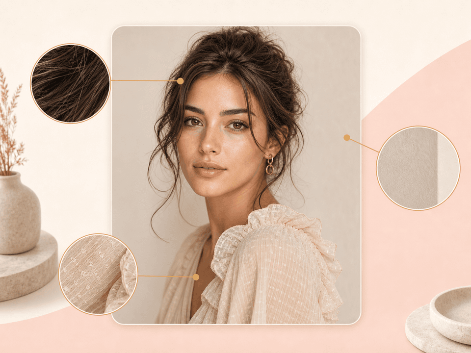 Hair and clothing edge detail after image upscaling