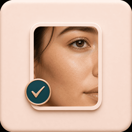 Icon showing natural skin texture preservation