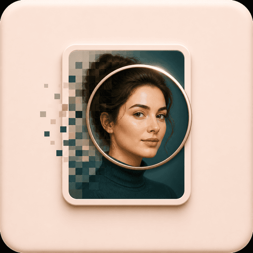 Icon showing portrait clarity improvement for AI Image Upscaler