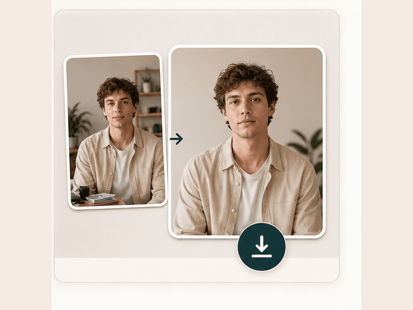 Before and after review cards for an AI object remover result