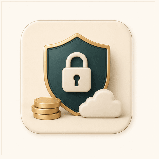Icon showing credits, privacy, and cloud processing for AI image editing