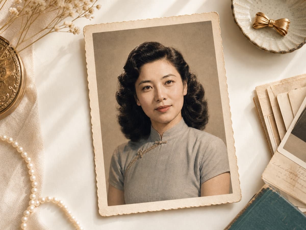 Restored vintage portrait that preserves original era and clothing