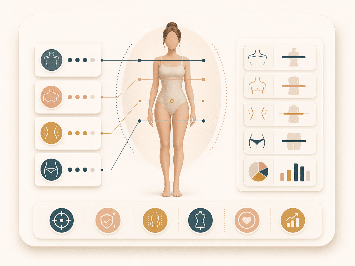 Body Shape Detector workflow showing photo upload and proportion analysis