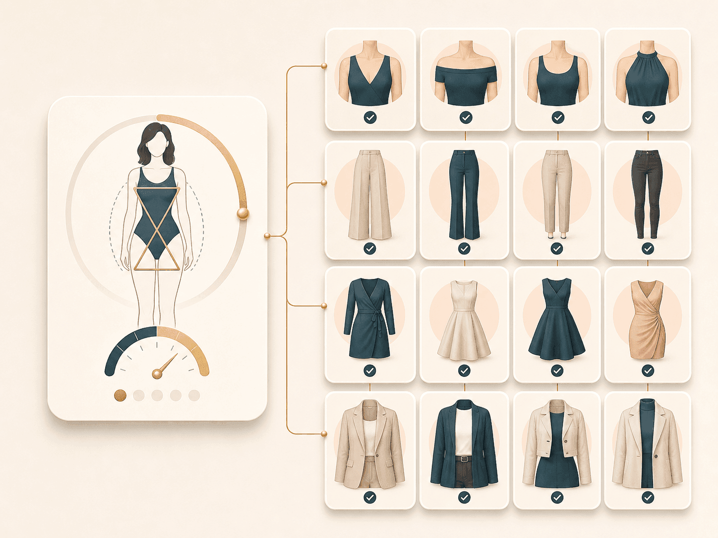 Fashion guidance cards for a body shape result