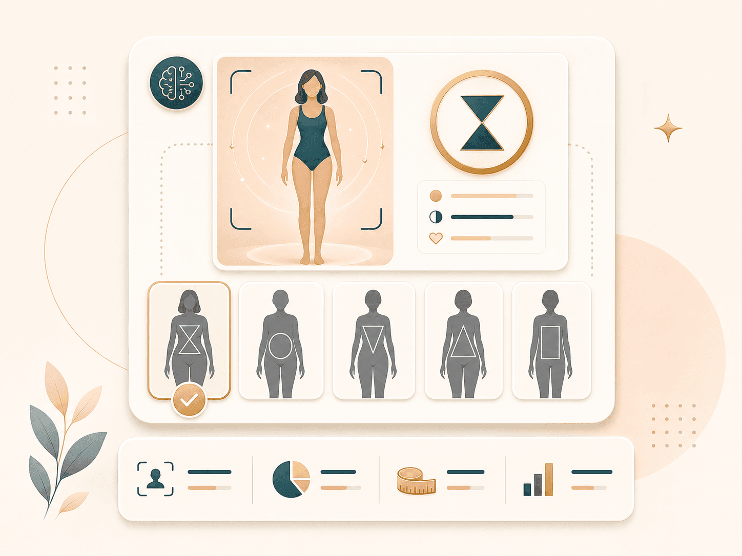 Body Shape Detector interface showing five body shape result options