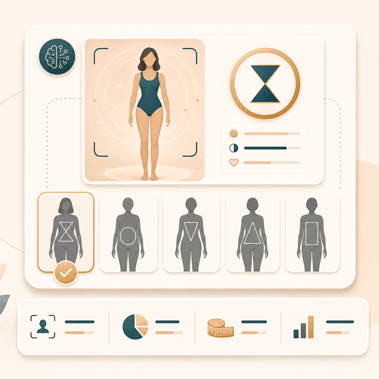 Icon showing one body photo prepared for Body Shape Detector analysis