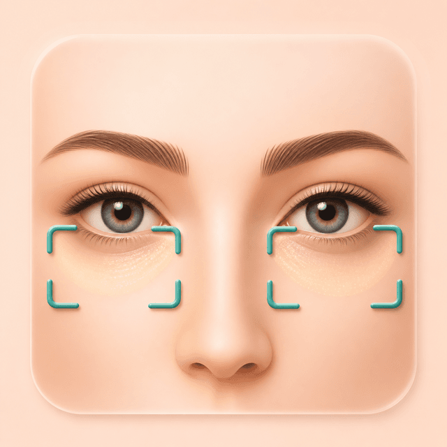 Icon showing a focused under eye area read