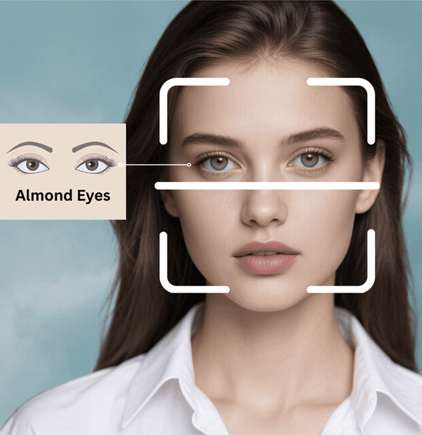 Eye Shape Detector sample preview with common eye shape labels