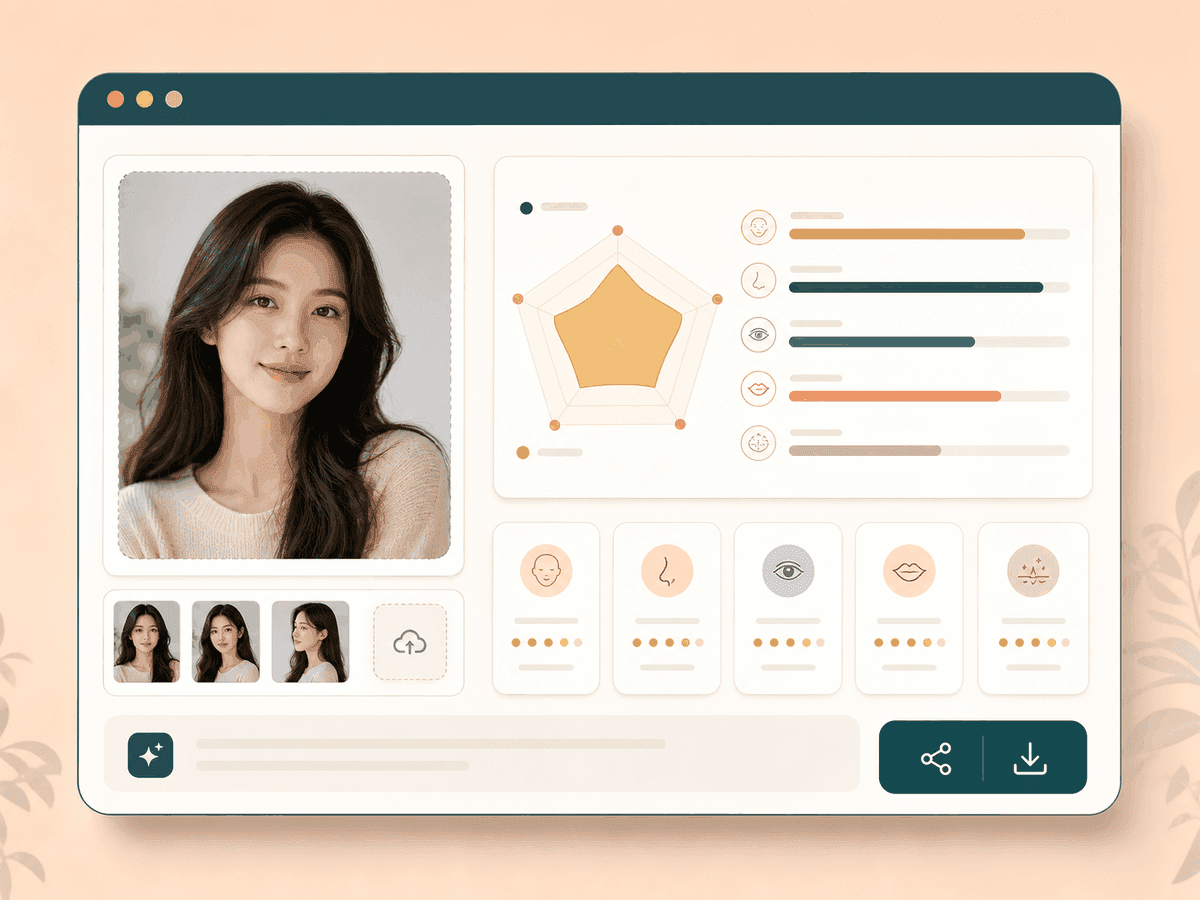 Feature image showing a saveable eye shape report interface