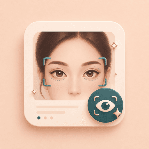 Icon showing one portrait card with an eye analysis frame