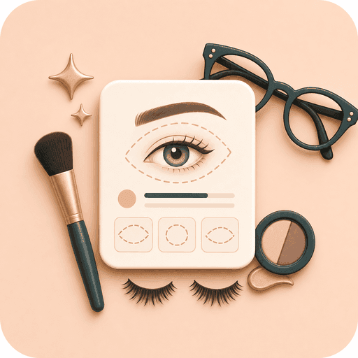 Icon showing makeup and glasses guidance for eye shape