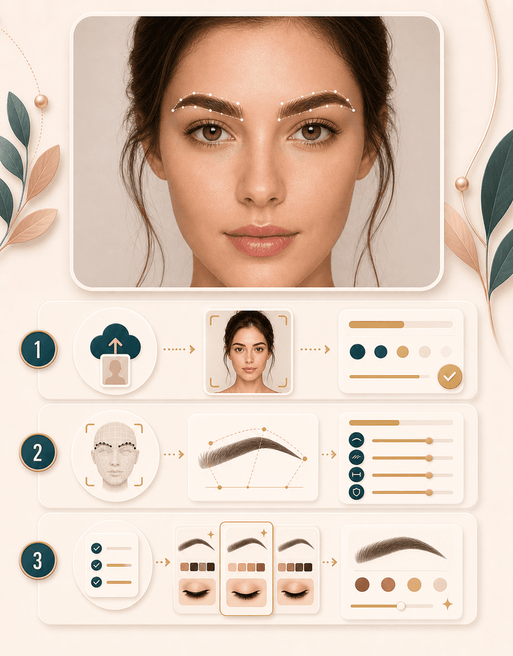 How to use an eyebrow shape detector with upload, analysis, and result cards