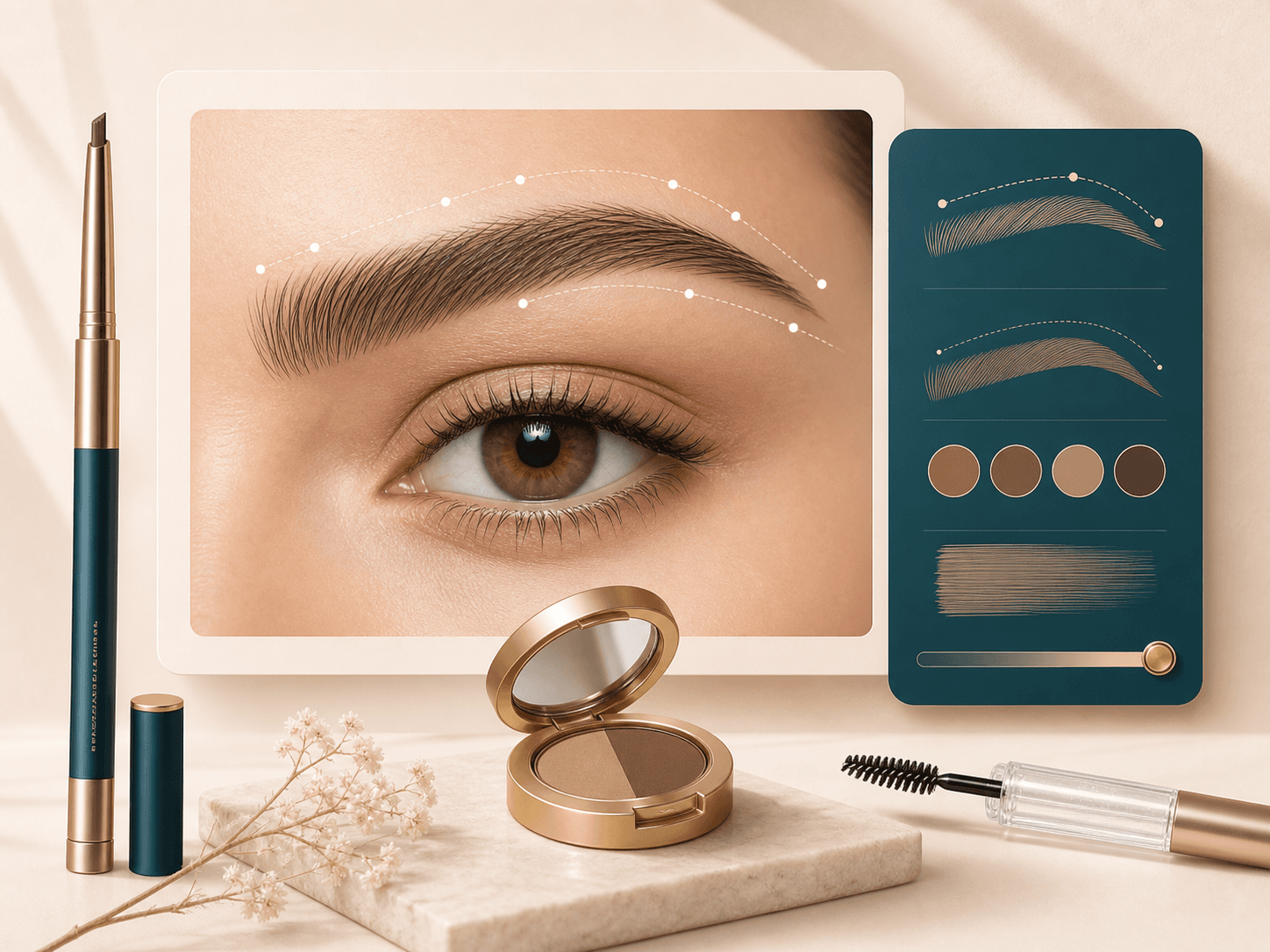 Feature image showing eyebrow shaping guide lines