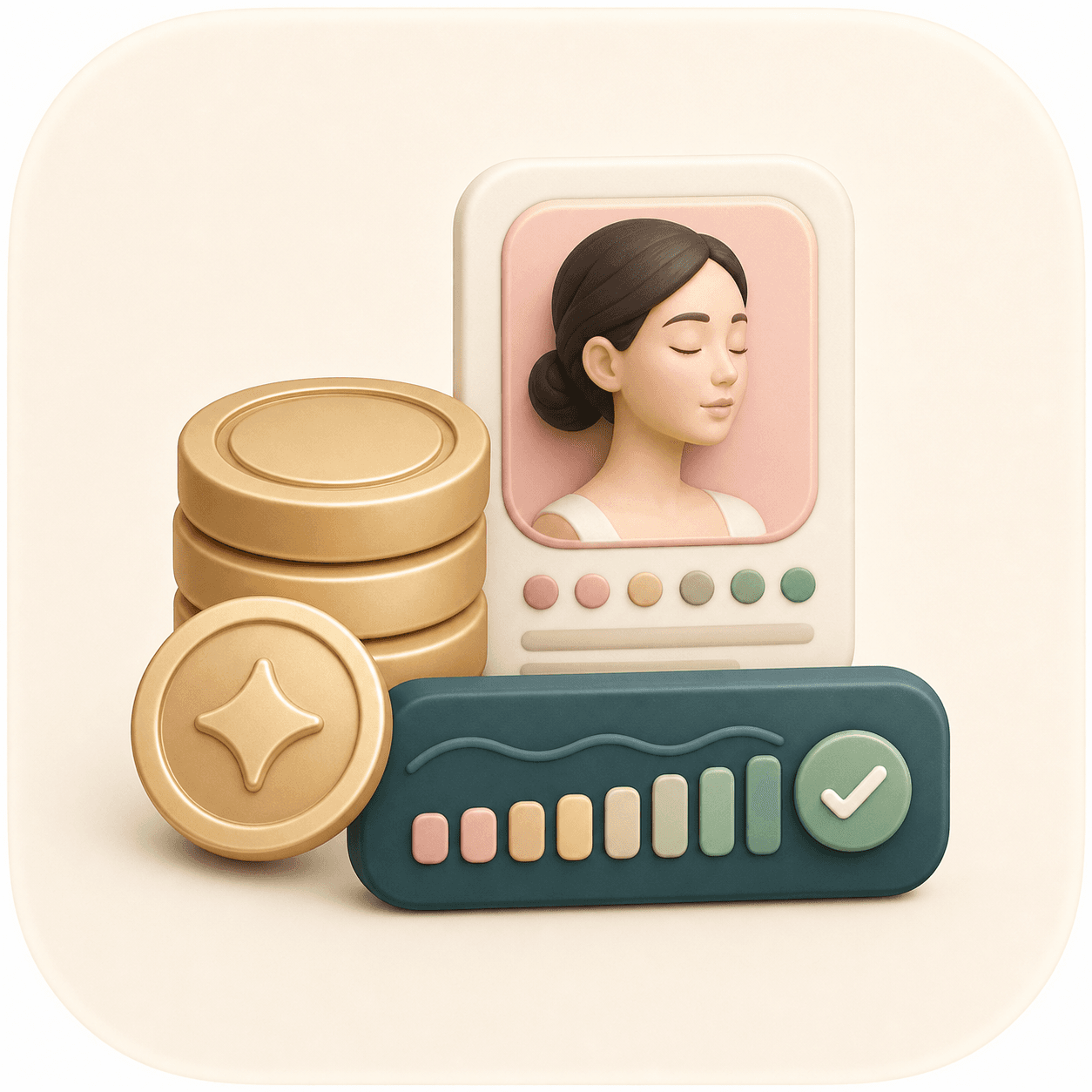 Icon showing credits for an eyebrow shape detector run