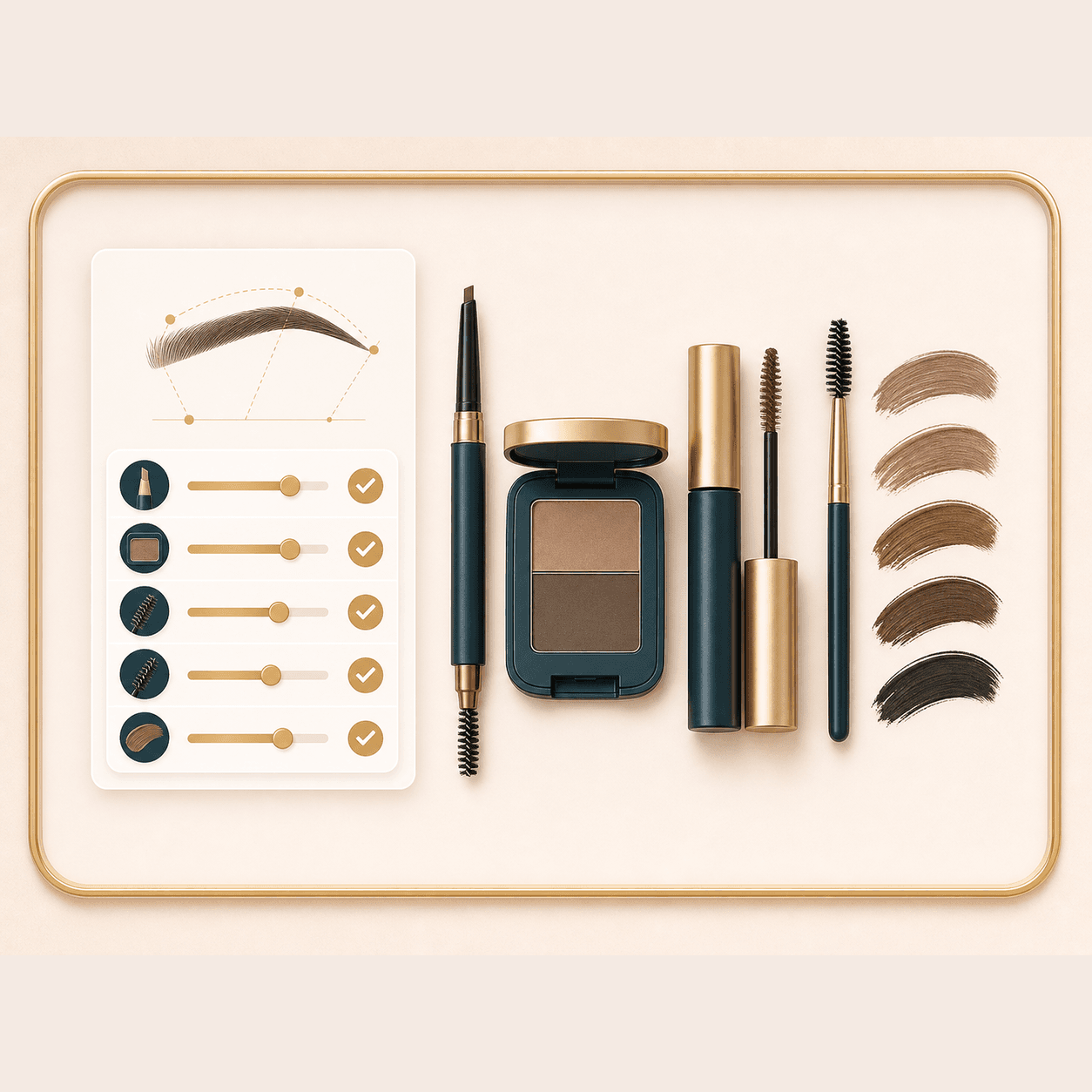 Icon showing brow makeup tools and styling guidance