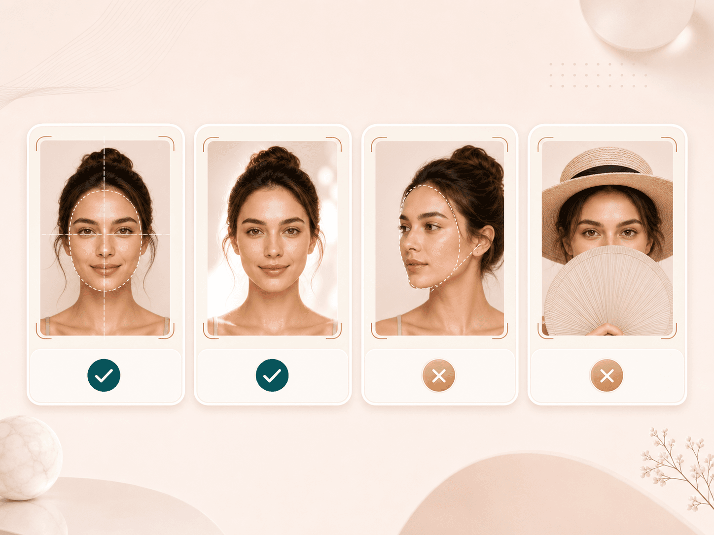 Illustration of clear photo checks for a face age detector upload