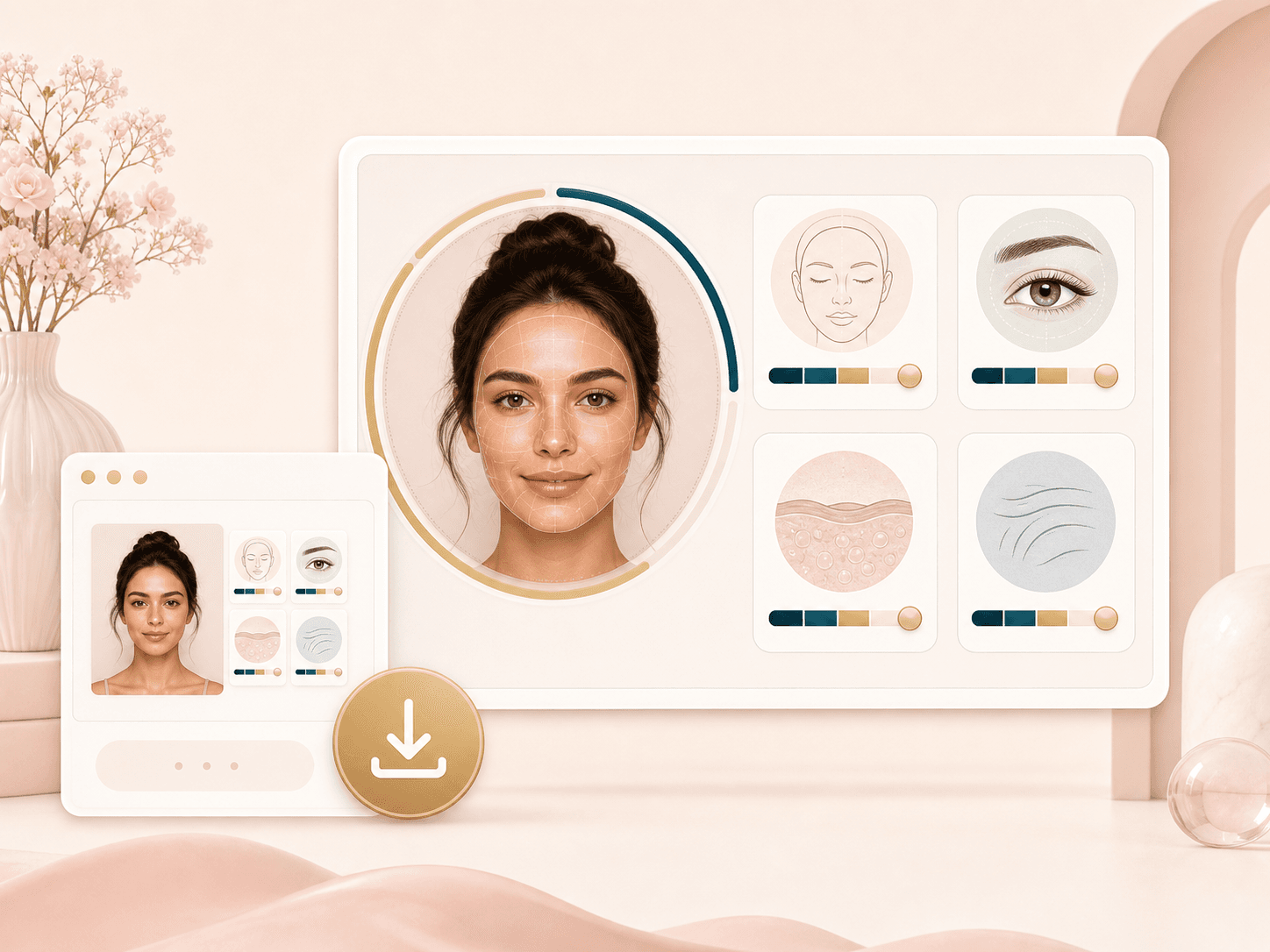 Illustration of saving a face age detector result card