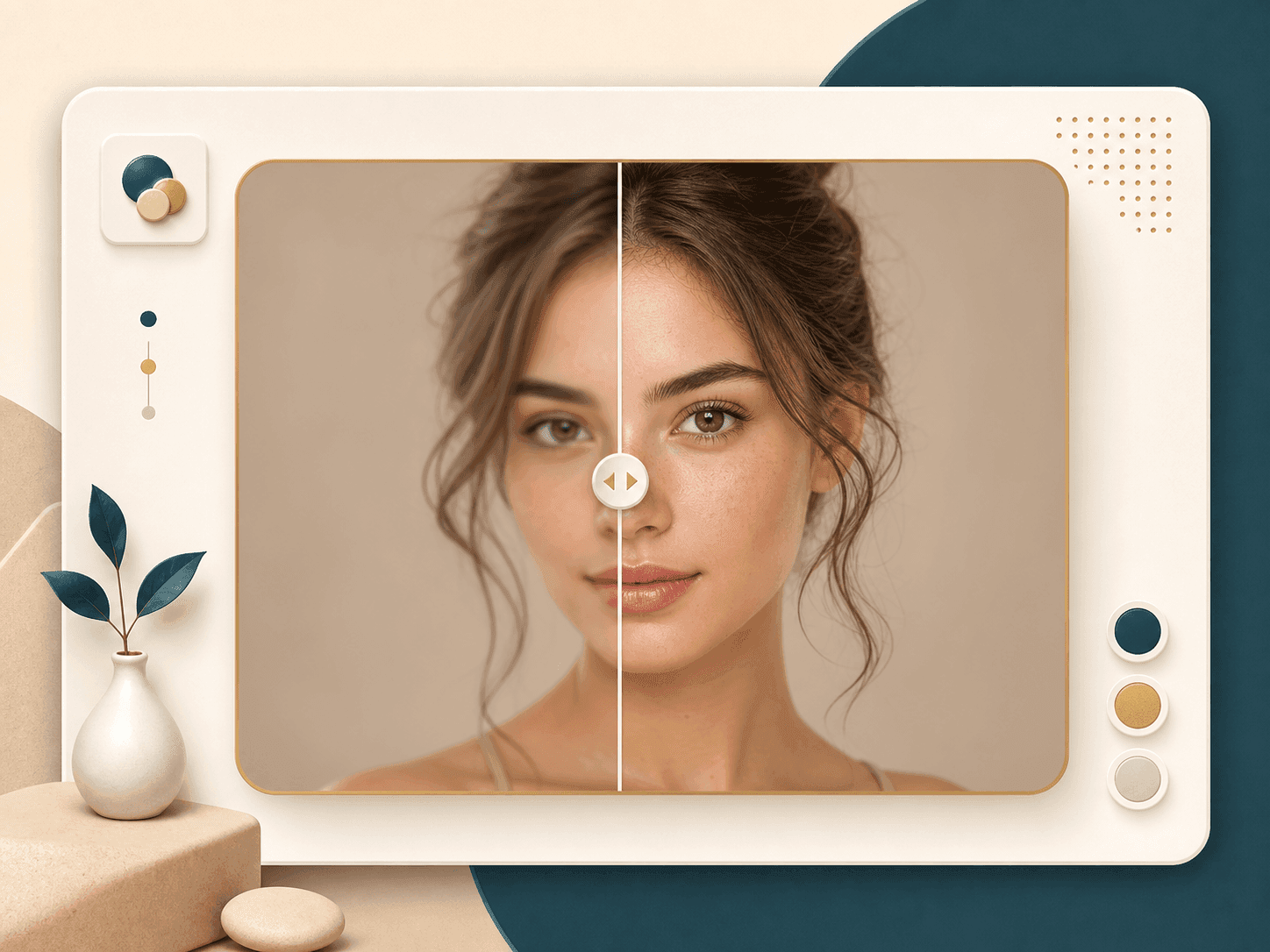 Face enhancer feature image showing a before and after result slider