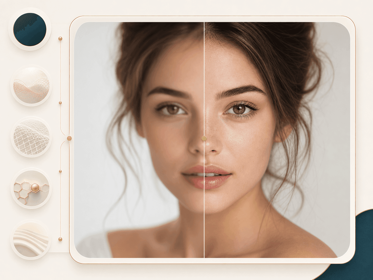 Face enhancer feature image showing a portrait before and after detail recovery
