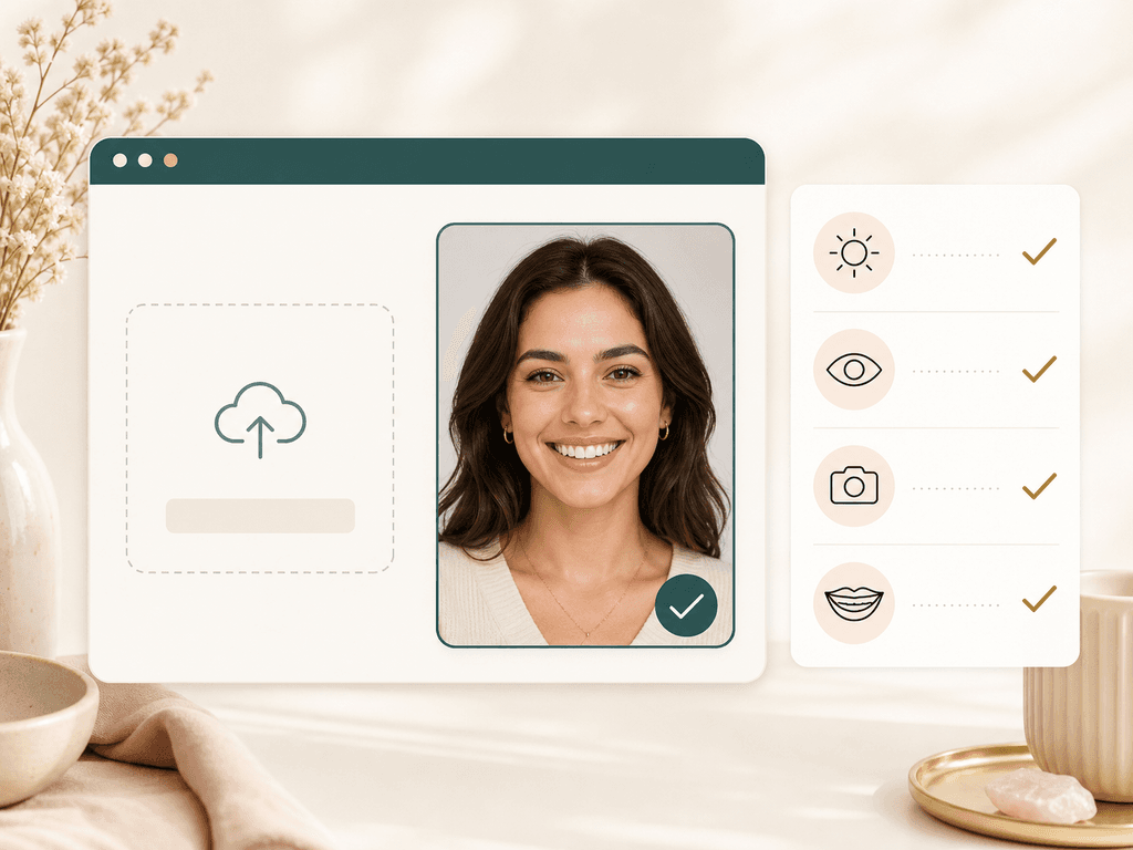 Portrait upload checklist for front facing light and visible facial features