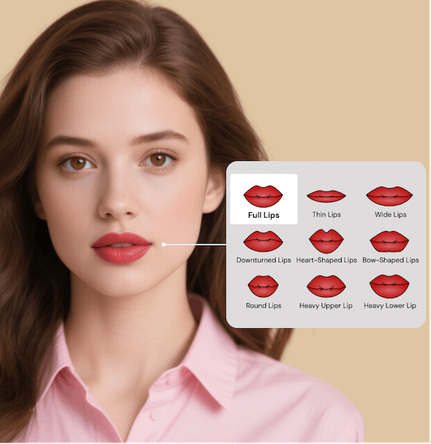 Lip Shape Detector sample preview with lip type examples