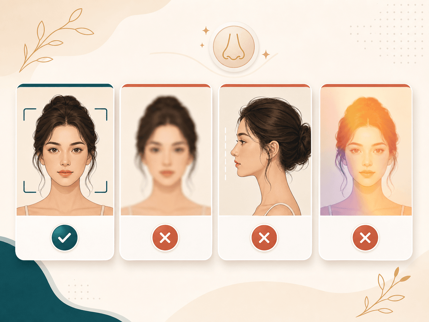 Feature image showing clear and unclear photo examples for nose analysis