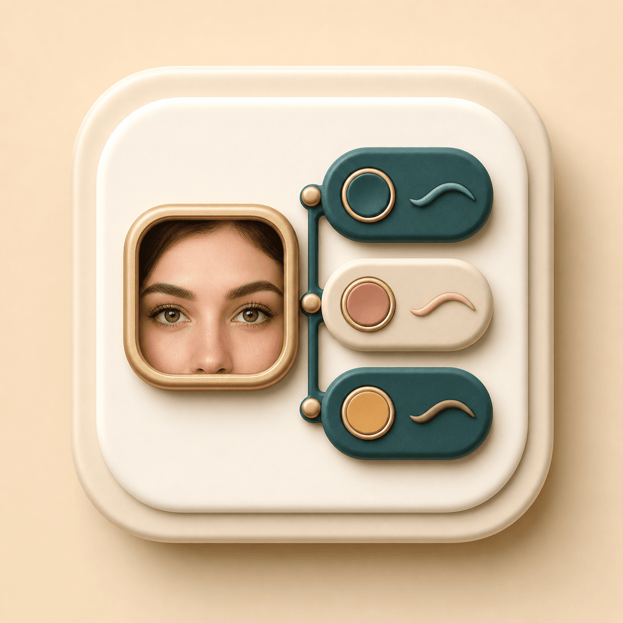 Icon showing correction style controls for an eye fix tool