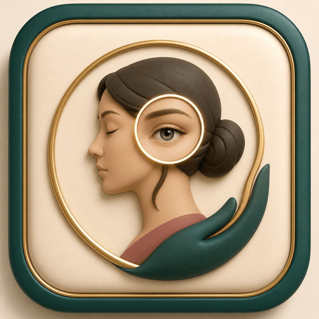 Icon showing a portrait with the eye area protected during editing