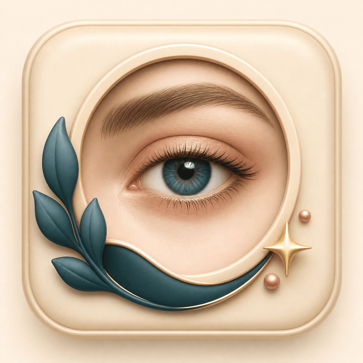 Icon showing a natural eye repair for a blinked portrait