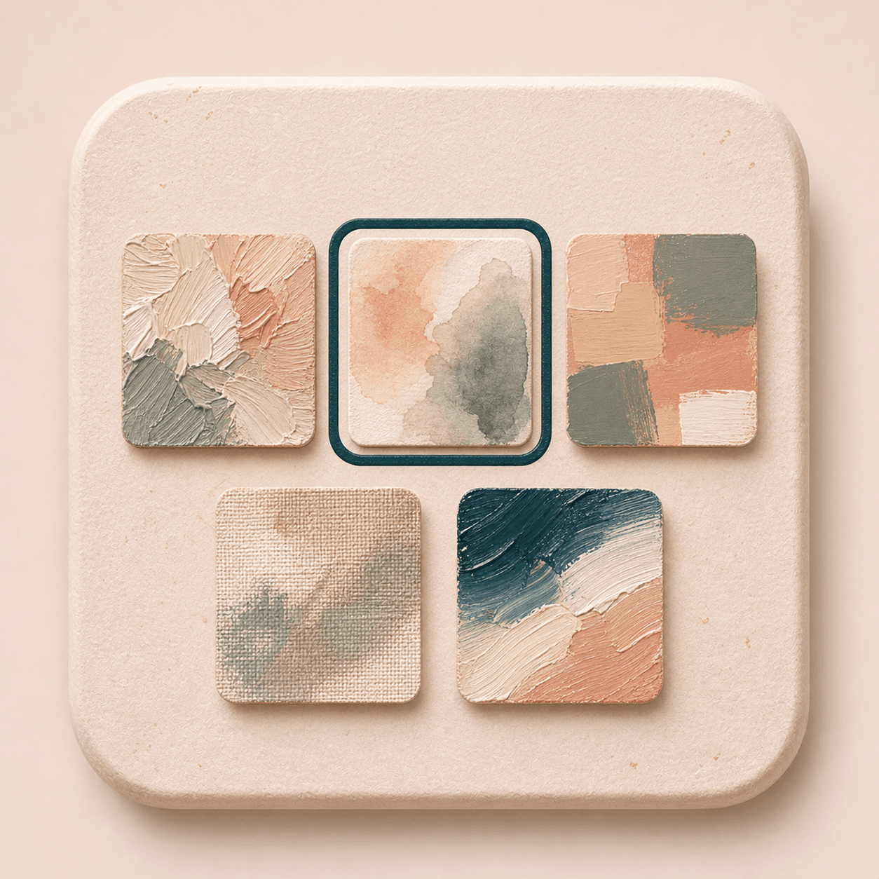 Icon showing selectable painting texture swatches for a photo to painting tool