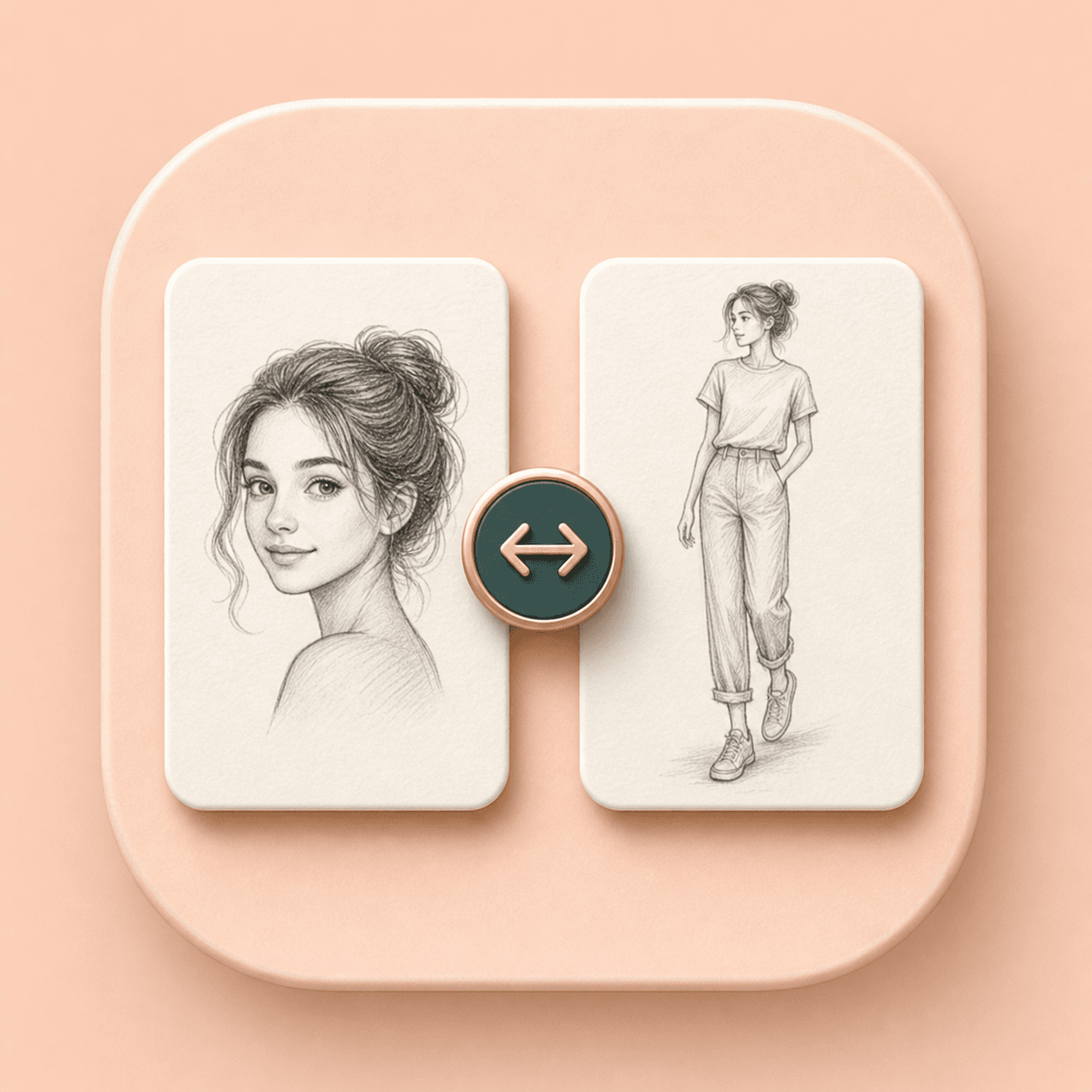 Icon showing head portrait and full body sketch options