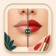 Icon of a before and after lipstick comparison slider