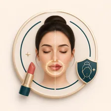 Icon of a portrait with only the lip area highlighted for lipstick editing