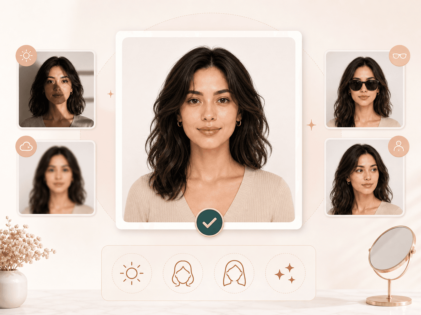 Recommended front facing portrait upload for steadier hairstyle changer results