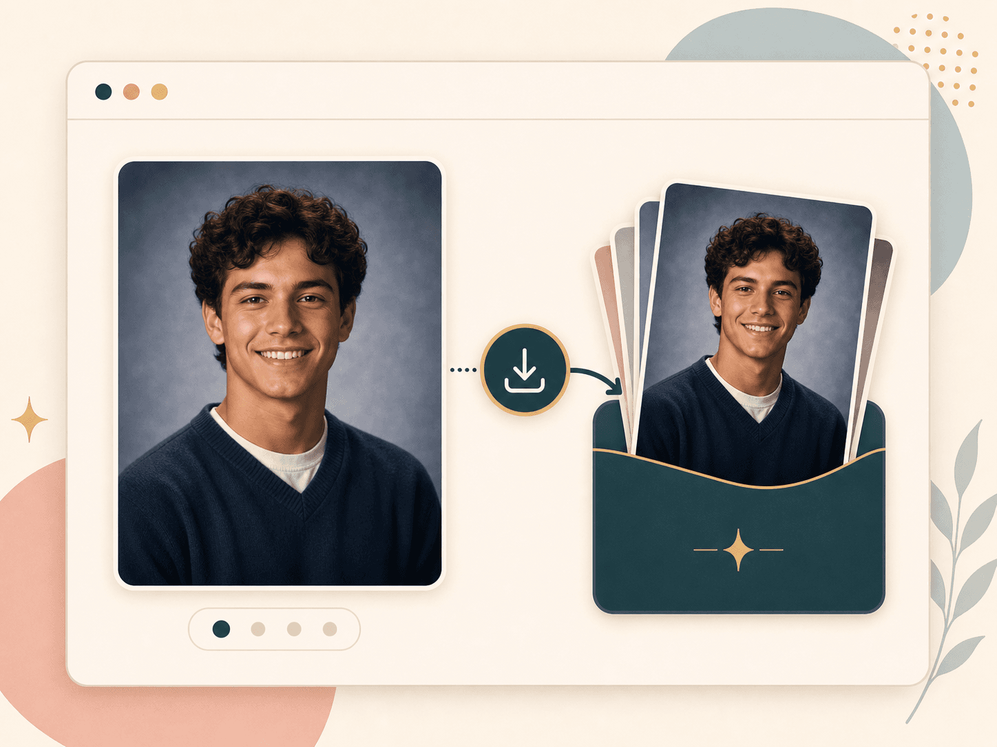 Generated AI yearbook portrait saved from the result page