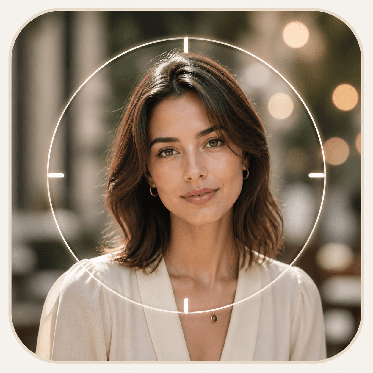 Icon showing a crisp portrait subject with a soft background