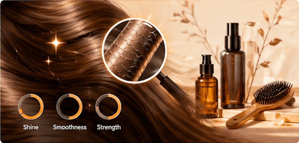 Hair Quality Analyzer preview showing hair shine and texture analysis