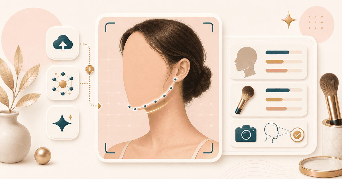 Jawline Analyzer preview showing lower face mapping and contour guidance