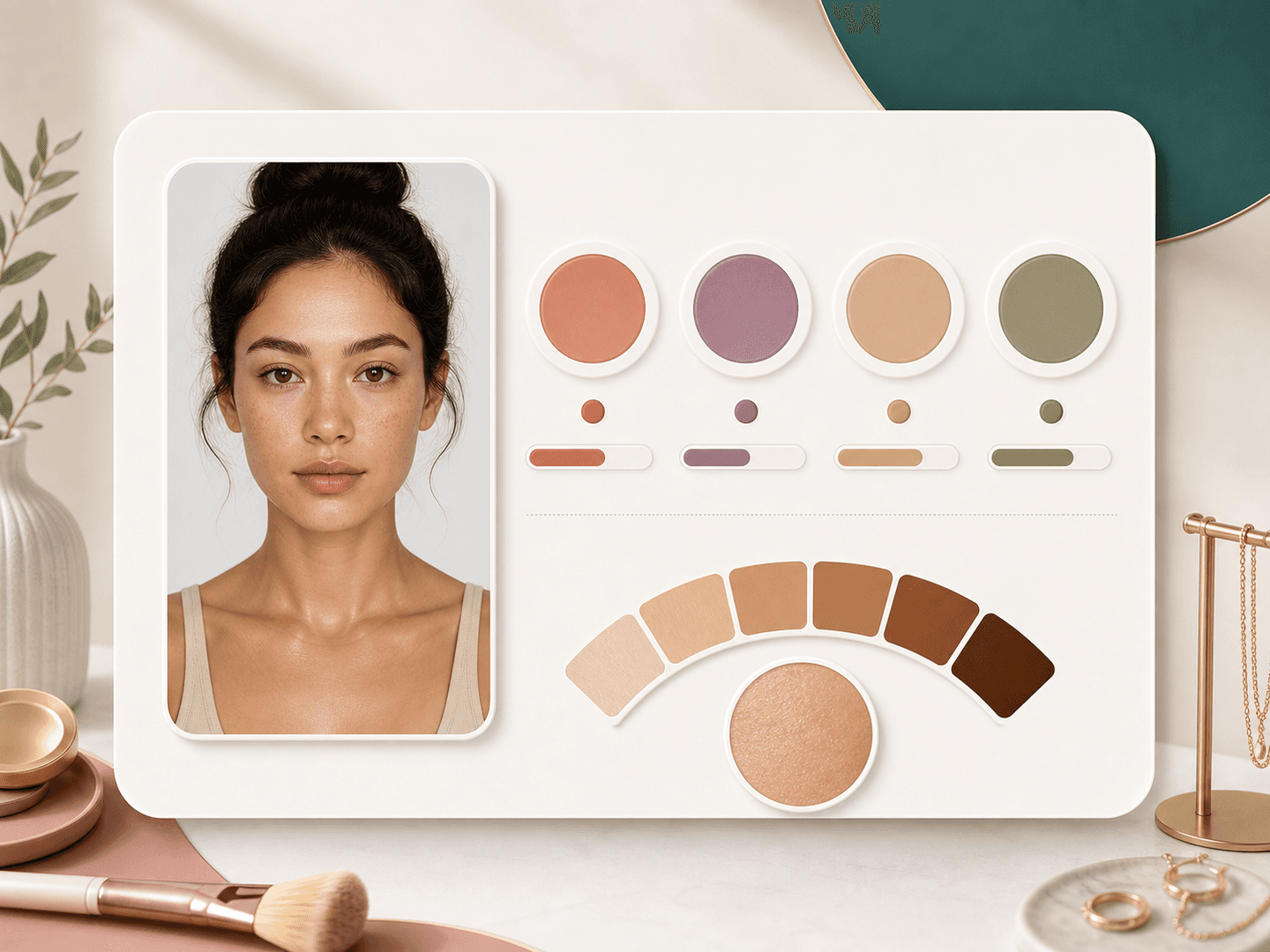 Skin tone detector result card with warm cool neutral and olive undertone chips