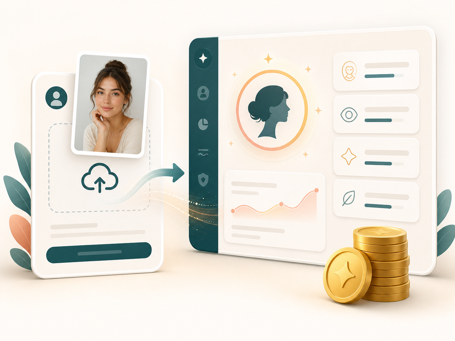 AI attractiveness test credit based access illustration
