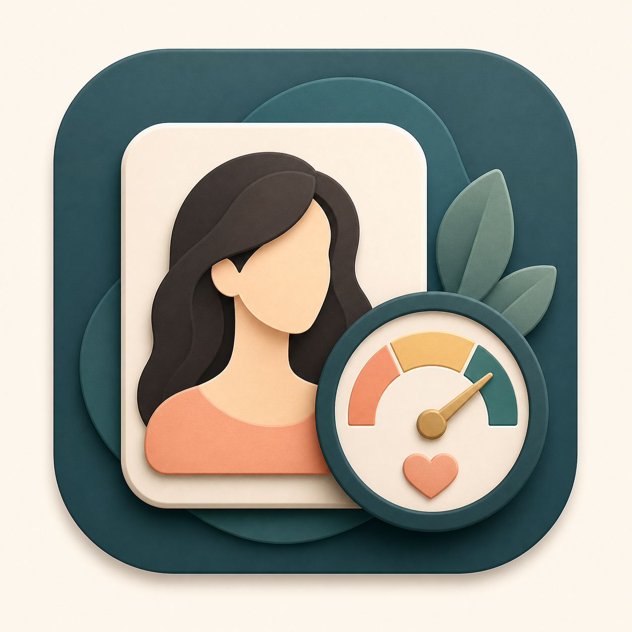 Icon showing a portrait score gauge for an AI attractiveness test