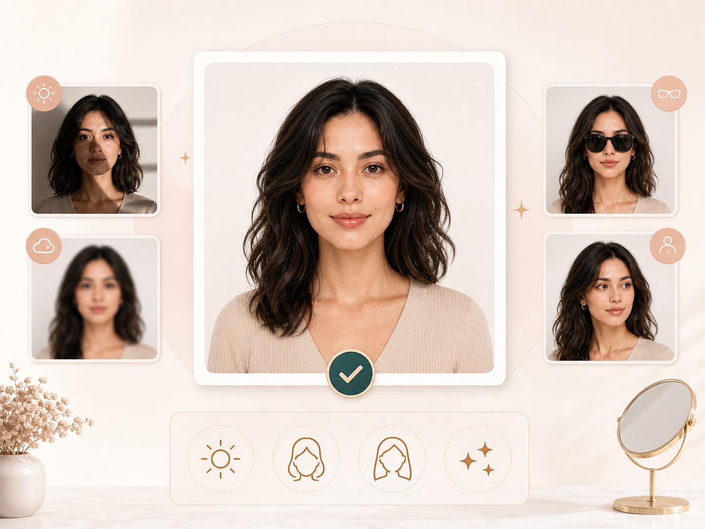 Recommended front facing portrait upload for steadier hairstyle changer results