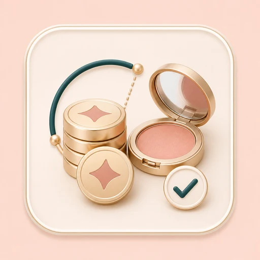 Icon of credit tokens and a makeup compact for credit based access