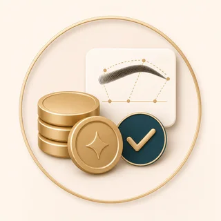 Icon showing credit tokens and a completed analysis signal