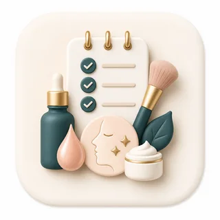 Icon showing skincare and makeup routine notes